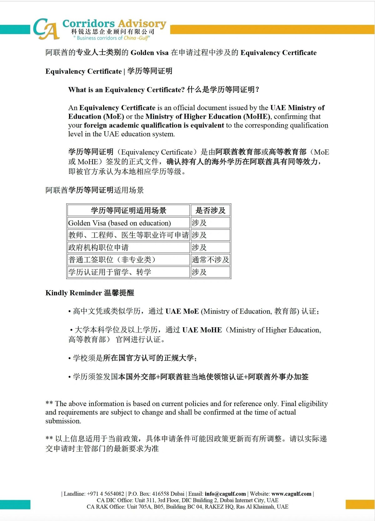 Equivalency Certificate of Diploma
